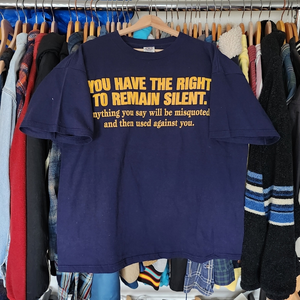 Y2K Right To Remain Silent Humor Tshirt